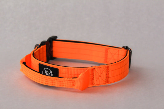 Ovratnica Niahugo z držalom oranžna