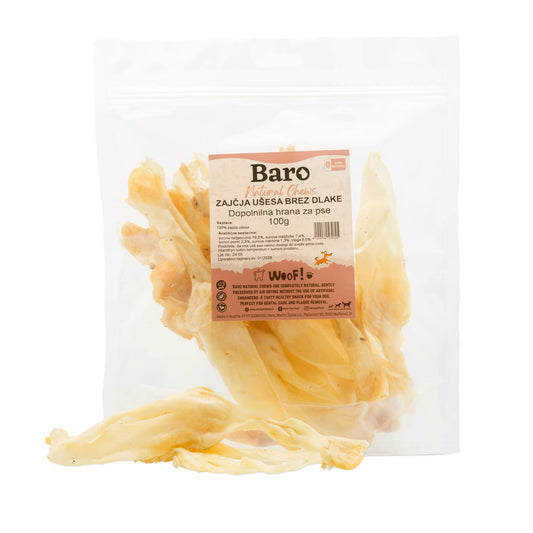Zajčja ušesa brez dlake - Baro Natural Chews